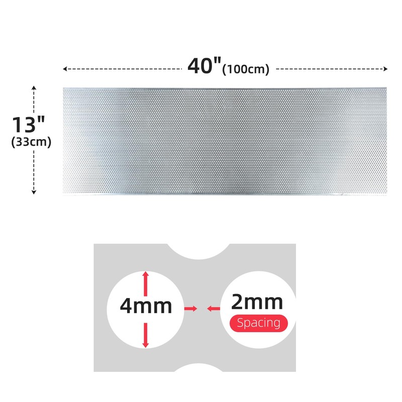 AggAuto Universal 40"x13" Car Grill Mesh - Aluminum Alloy Automotive