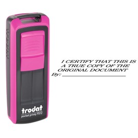 Custom Self-Inking Pocket Stamp - Black & Pink Case - 3/4" x 1-7/8" - Portable Stamp for Business, Office and More