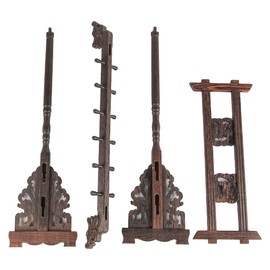 ZONADAH Wood Carving Calligraphy Sumi Brush Hanger 12-Pin Wooden Writing Brush Holder Chinese Brush Holder Japanese Office Supplies Desk Top Organizer for Art Drawing Supplies