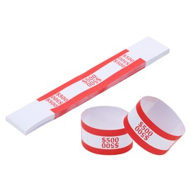 ONLYKXY $500 Self Sealing Cash Currency Straps Money Paper Bands Bill Wrappers Tape for Bank Supermarket Currency Organize Cash Dollar Wraps Organizer,50pcs