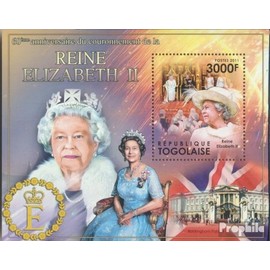 Prophila Collection Togo Block 660 (Complete Edition) Mint NH ** MNH 2011 60th Coronation Year Queen Elizabeth (Stamps for Collectors) British Royal House (Diana, Charles, Elisabeth ..)