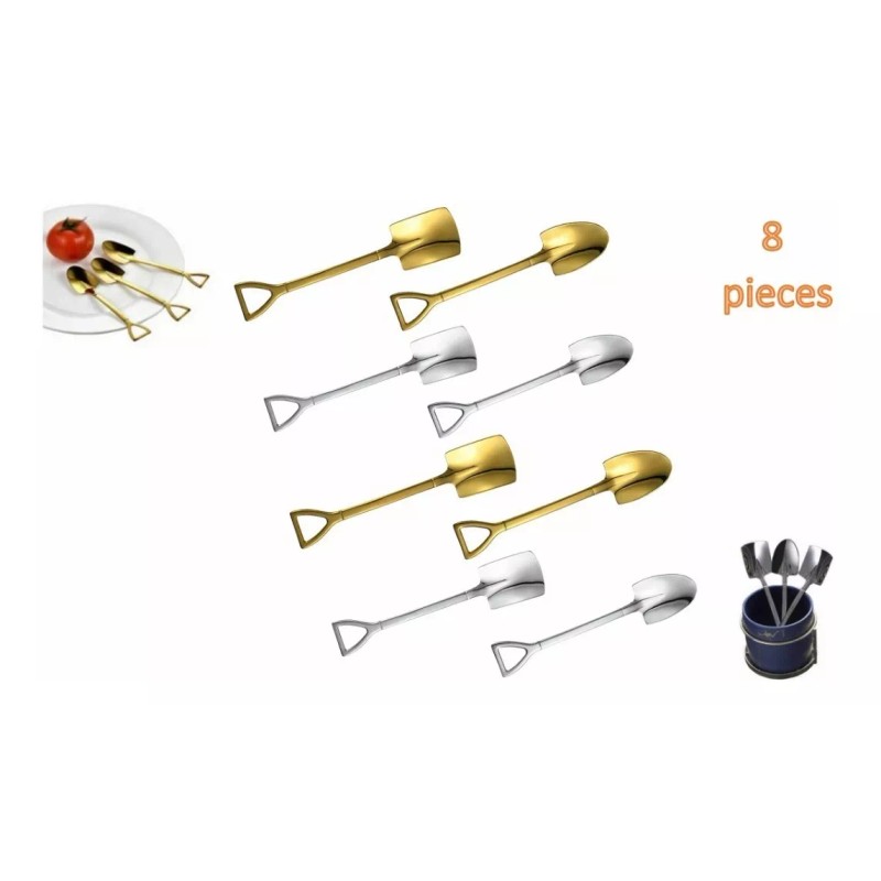 SANBREVE Juego De Cucharas De Postre En Forma De Pala,