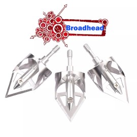 high.archery 3 Broadheads Steel Arrowheads Replaceable Silver Archery Outdoor Target Hunting