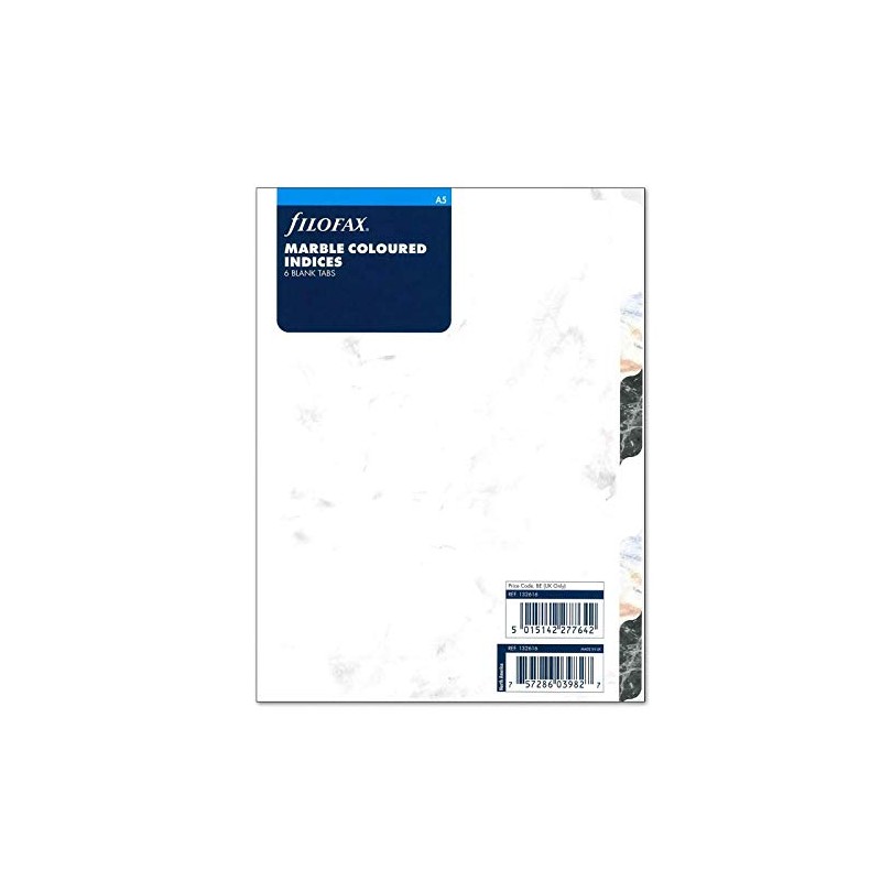 Filofax A5 Marble 6 Blank Tabs