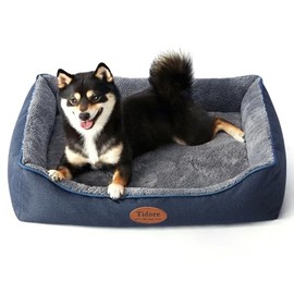 Tidore Orthopedic Dog Bed Medium Size Dog, Durable Egg Crate Foam Sofa Dog Bed with Washable Removable Cover, Waterproof Lining, Pet Beds for Medium Dogs, Navy
