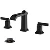 FORIOUS 3 Hole Bathroom Vanity Sink Faucet,Matte Black Waterfall Widespread