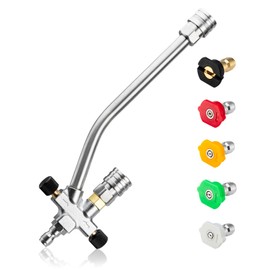 GALELEOPARD Foam Cannon Dual-Connector Accessory, Pressure Washer Double Tip Attachment for Soap Cannon, 1/4" Quick Connect Dual Lance Pressure Washer Wand, 5 Pressure Washer Sprayer Nozzles