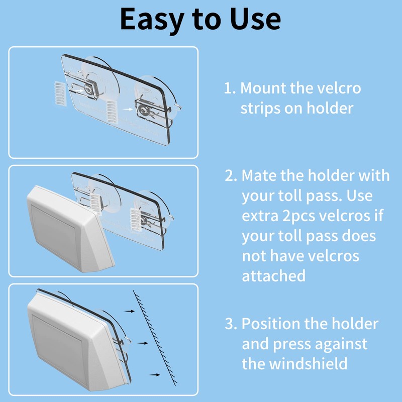 Allinko EZ Pass Holder for Windshield, Fits Most US States