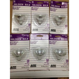 Aura MR16 halogen bulbs EXT w/LENS 50W 12V   6 PK MR 16 spot