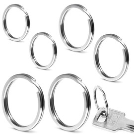 Flat Key Ring, Key Ring, Key Hook, Double Ring, Lightweight, Fall Proof, High Strength, Rust Proof, Anti-Loss, Carabiner, For Connecting Earrings/Necklaces, Outer Diameter: 0.7 inch (17 mm), 1.0 inch
