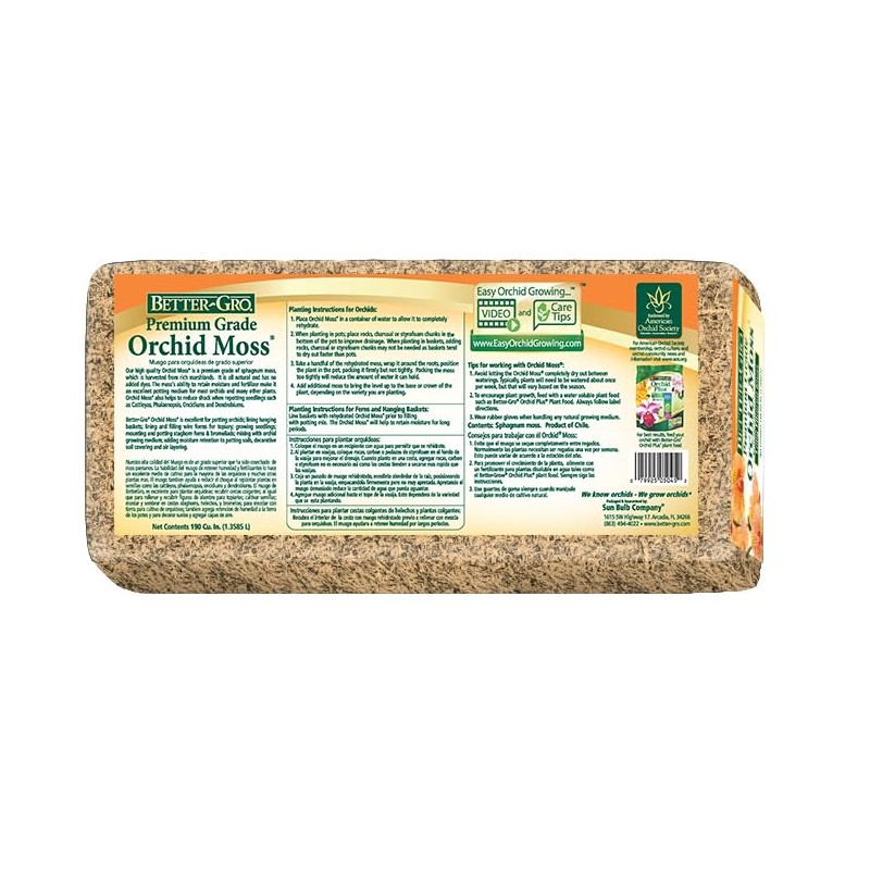 Better-Gro Premium Grade Orchid Moss - 100% Natural, Imported Sphagnum