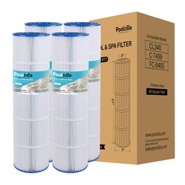 Poolzilla 4 Pack Pool Filter Cartridge Replacement for Unicel C-7459, Jandy CL 340, PJAN85, Filbur FC-6405, FC-0800, A0557900, R0554500, Aladdin 18504, APCC7352 | Premium Pool Filtration
