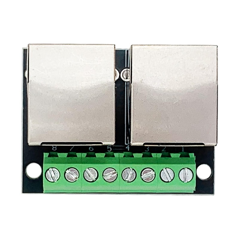 Teansic 2PCS RJ45 Ethernet Dual Female Terminal Breakout Board,3.5mm Pitch