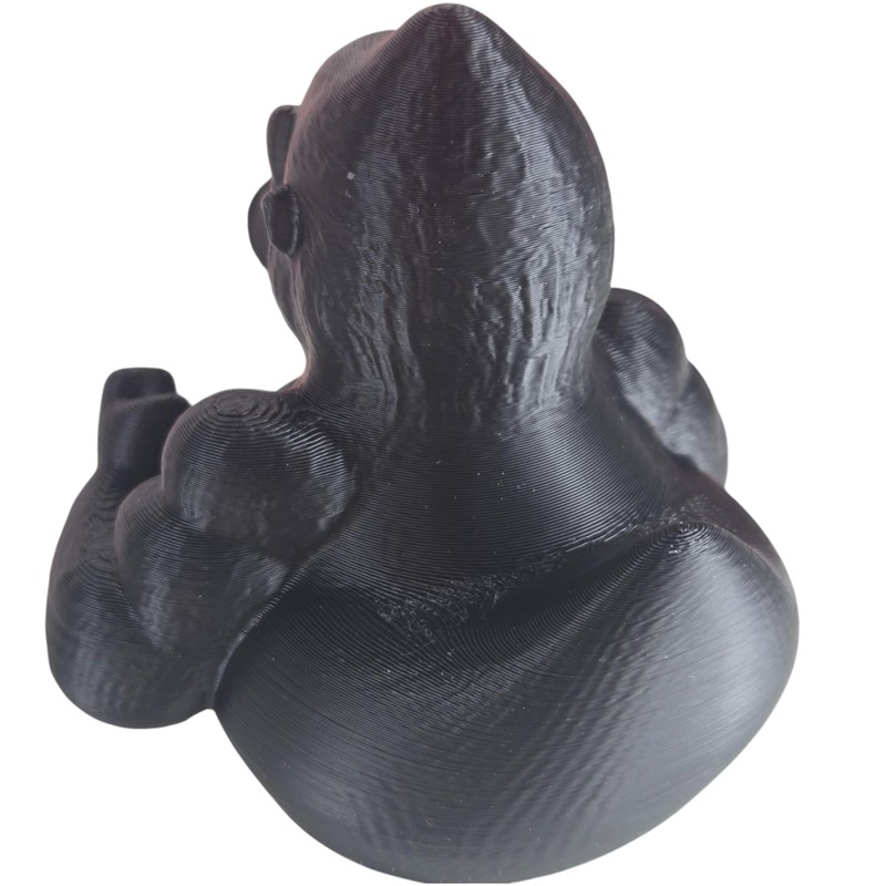 Mighty Gorilla Duck Figurine - Collectible Black Rubber Duck -