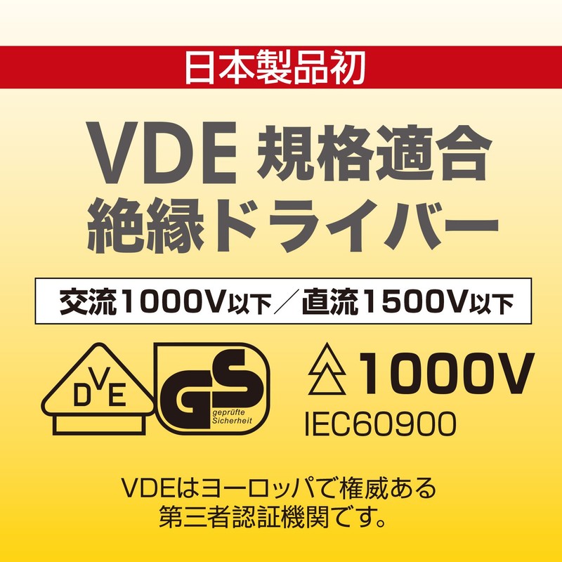 VESSEL 9602PS Megadora Insulated Screwdriver 2-piece Set, Anti-Shock, VDE Standard