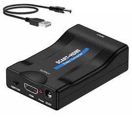 SCART to HDMI Converter, Scart to HDMI Cable Support HDMI 720P/1080P For Smartphones and HDTV, SCART To HDMI Adaptor For NTSC3.58. NTSC4.43, SECAM, PAL/M, PAL/N with Composite Audio Video Scaler