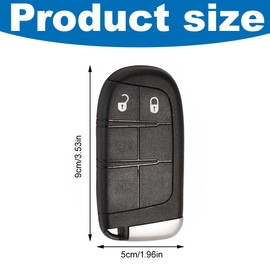 BOPRKTM Car Key Shell for Fiat-500X Freemont Jeep Renegade Cherokee Compass Chrysler Dodge Replacement Shell with 2 Buttons and Key Blank Replacement Part Compatible with Fiat Group Models
