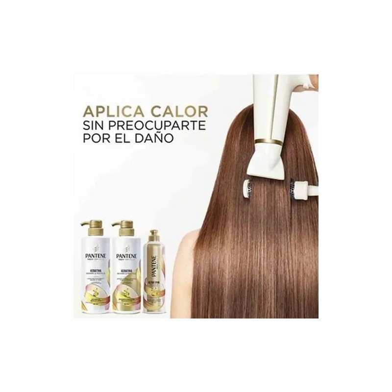 Rutina Pantene Keratina Sal Shampoo Acondicionar Crema