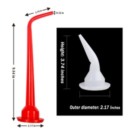 Red Long Curved Rubber Nozzle and 5 White Small Curved Rubber nozzles