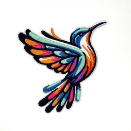Hummingbird Patch | Embroidered Cute Bird Nice Birds Applique Appliques Iron On/Sew On Patches for Holes, Clothing, Jeans, Hat, Backpacks, Hats, Jackets, Clothes (/, 3.5")