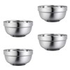 Cabilock 4pcs 14 cm Stainless Steel Bowls Double Layer Salad