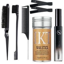 Broken Hair Artifact Hair Wax Stick Hair Pomade Stick Professional Broken Hair Shaping Gel Hair Frizz Fixed Fluffy Hairstyling Moisturising Wax for Strong Hold 75 g + Comb