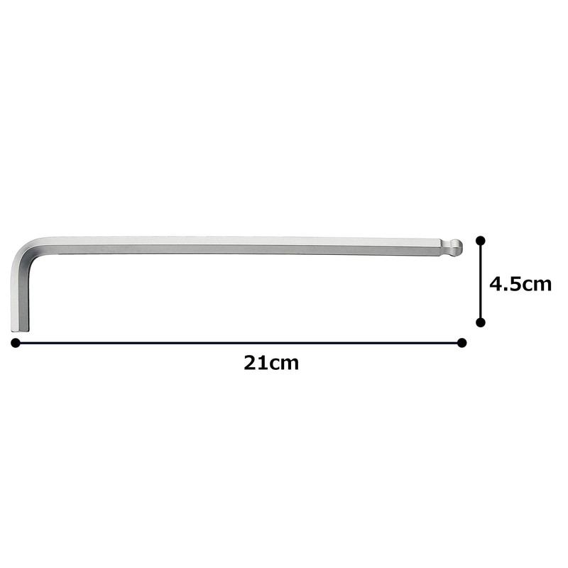TONE BLB-10 Long Ball Point L-Shaped Wrench, 5/16 inch Wide