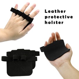 1 Pair Gym Hand Grips Pads for Weight Lifting Gym Workout Gloves Support for Men & Women Weightlifting Gloves Workout Pads Palm Protection for Weightlifting, Exercise, Training, Fitness (Black)