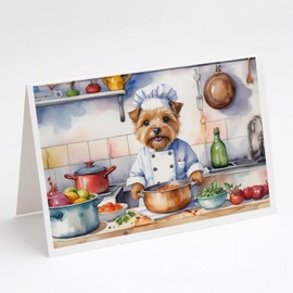 Caroline's Treasures Norfolk Terrier The Chef Greeting Cards Pack of 8 Blank Cards with Envelopes Whimsical A7 Size 5x7 Blank Note Cards