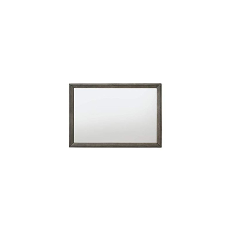 Yardlio Mirror, Gray Oak - Rectangular Landscape Mirror with Wooden
