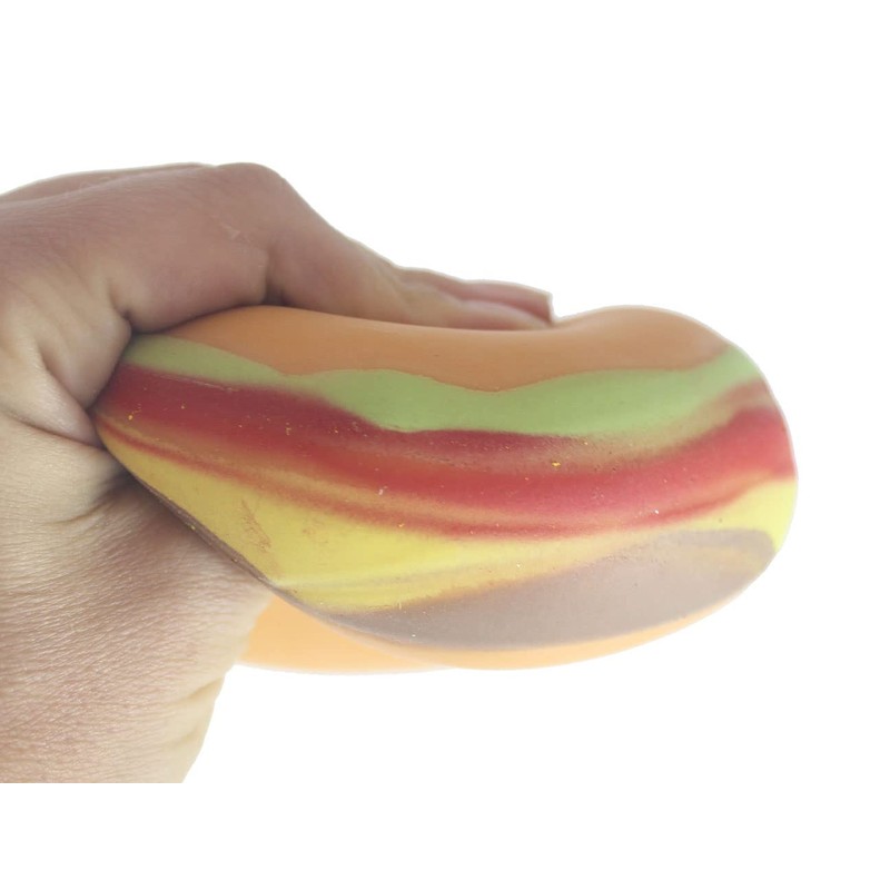 1 Hamburger Stretchy Squishy Squeeze Stress Ball Soft Doh Filling