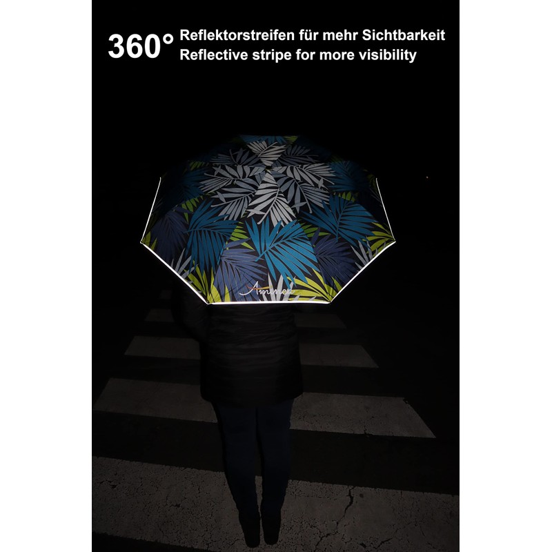 Aminca Automatic Pocket Umbrella, 360° Reflective, Automatic Open-Close, Umbrella for