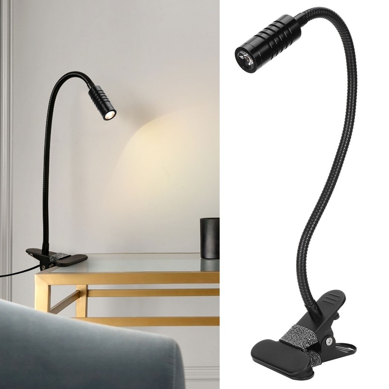 Student Reading Clipon Light 360° Flexible Neck Lamp USB Power