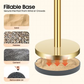 ZERNEIL 6 Pcs Stainless Steel Stanchion Post Queue - 5 ft Velvet Red Ropes Crowd Control Barriers Line Dividers, Stainless Steel Gold Stanchions for Party Theater Hotel, Weddings, Museums