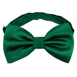 Alizeal Mens Solid Color Bow ties Polyester Pre Tied Wedding Bow Tie, Dark Green