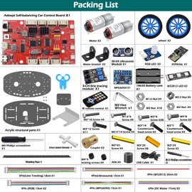 Adeept Self-Balancing Robot Car Kit(Compatible with Arduino DIE), STEM Projects Kit, Robotics & Engineering Kit, Programming Set, Line Tracking, Ultrasonic Sensor, IR Wireless Remote Control