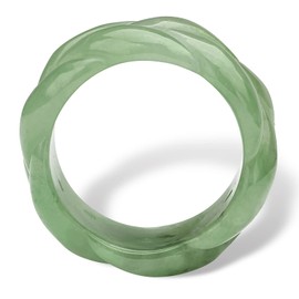 PalmBeach Genuine Green Jade Braided Eternity Ring Sizes 6-12 Size 12