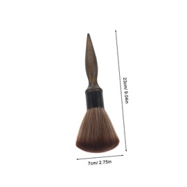 Healvian Hairdressing Neck Brush Barber Brush for Hair Cutting Soft Fiber Bristles Wood Handle Barber Salon Tool