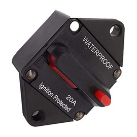ANJOSHI ANJOSHI 20 Amp Circuit Breaker with Manual Reset for Car Truck RV ATV Marine Trolling Motors Boat Audio System Current Overload Protection Inline Fuse Inverter, 20A-150A/12V-42V DC Waterproof (20A)
