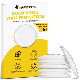 AFFIXERS Door Stoppers for Wall – Self Adhesive Door Knob Wall Protector, Door Slam Stopper, Door Handle Bumper Guard (Clear, Small -1.6" (6 Pack))