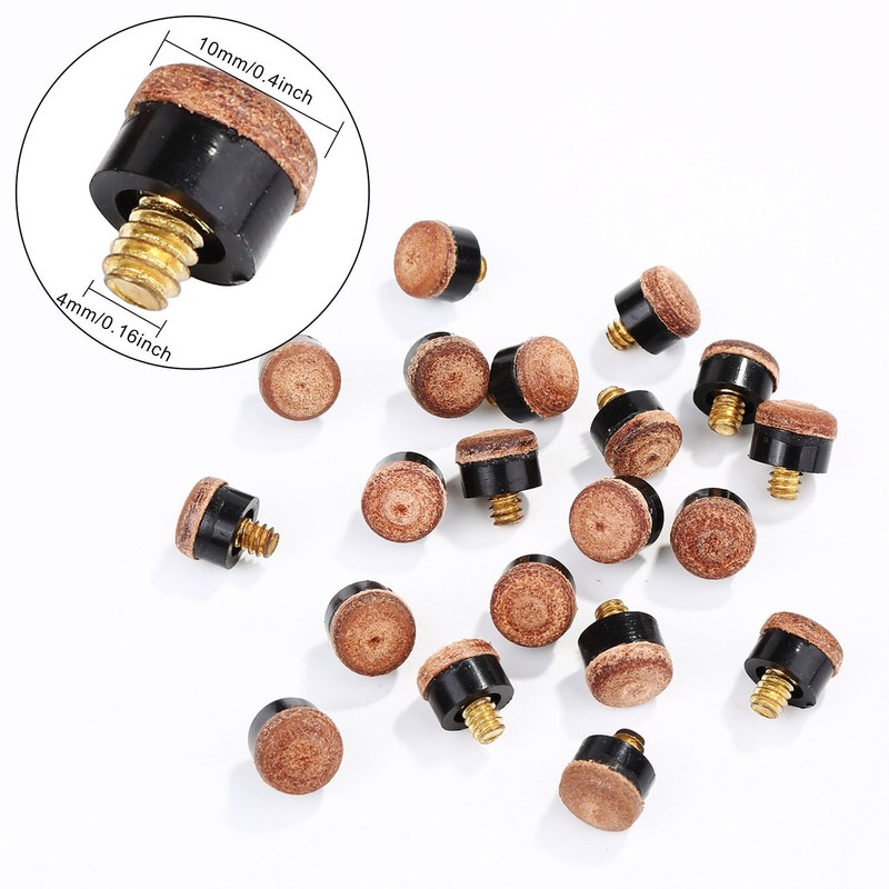 20 Pieces Screw on Tips 10 mm Cue Tips with