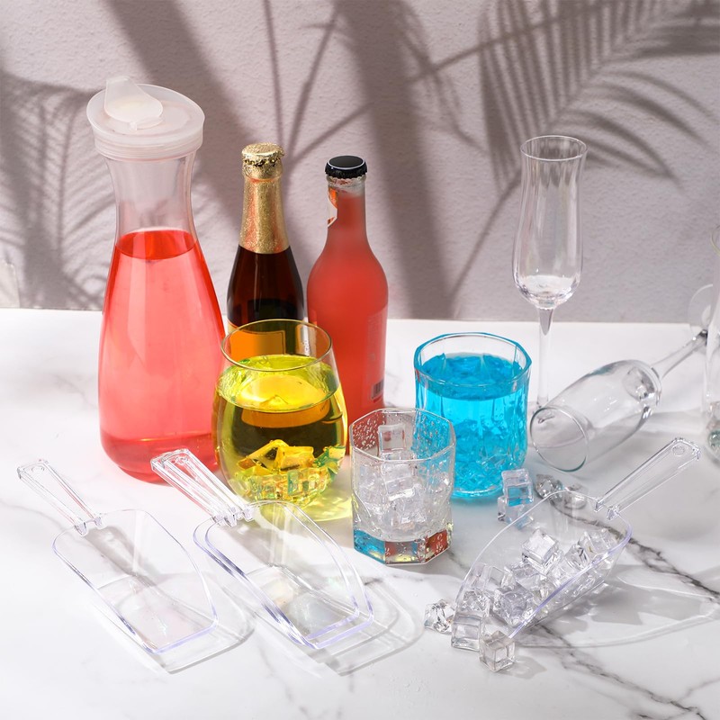Hestya 4 Pcs Multi Purpose Clear Plastic Scoops for Candy