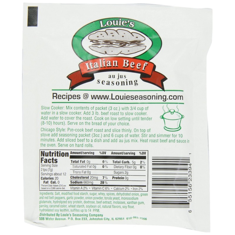 Louie's Italian Beef Seasoning, 3-Ounce (Pack of 8)