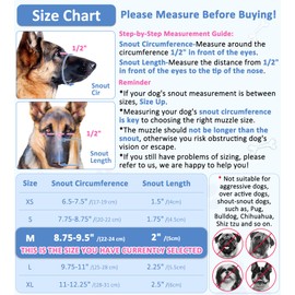 LUCKYPAW Soft Muzzle for Medium Large Sized Dogs Beagle Labrador German Shepherds, Dog Muzzle to Prevent Biting Chewing, Adjustable Breathable Mouth Guard for Grooming Walking Training(Black, M)