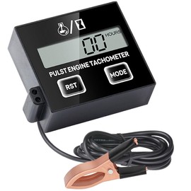 Small Engine Tachometer, Digital Tachometer Tach Gauge Reset Function Equipped with Clip, Inductive Hour Meter for 2 Stroke 4 Stroke Small Engine for Cropper Generator Lawn Mower RV