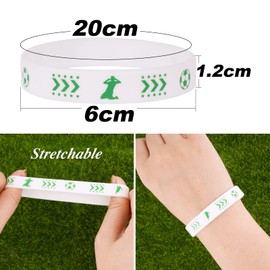 COLOFALLA Pack of 20 Football Bracelets + 20 Sheets Tattoo Stickers Football Children's Birthday Decoration Gifts for Children Boys Girls Birthday Gift Birthday Party Accessories