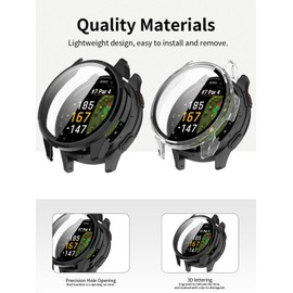 2pack,Screen Protector Case for Garmin Approach S50 - Integrated Design for Ultimate Smartwatch Protection,Open,Black