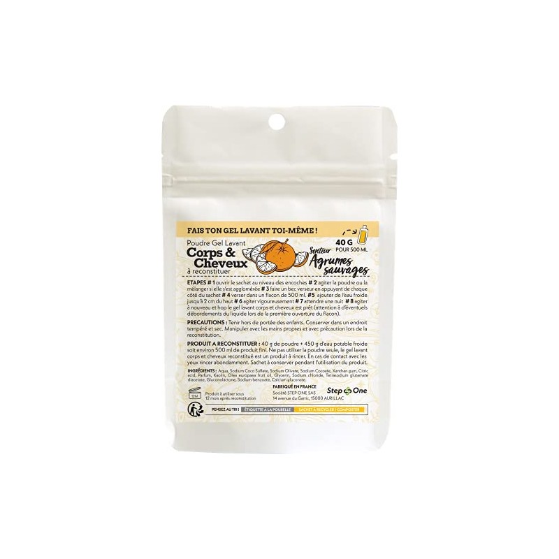 STEP ONE 2-in-1 Shampoo & Shower Gel Powder Wild Orange