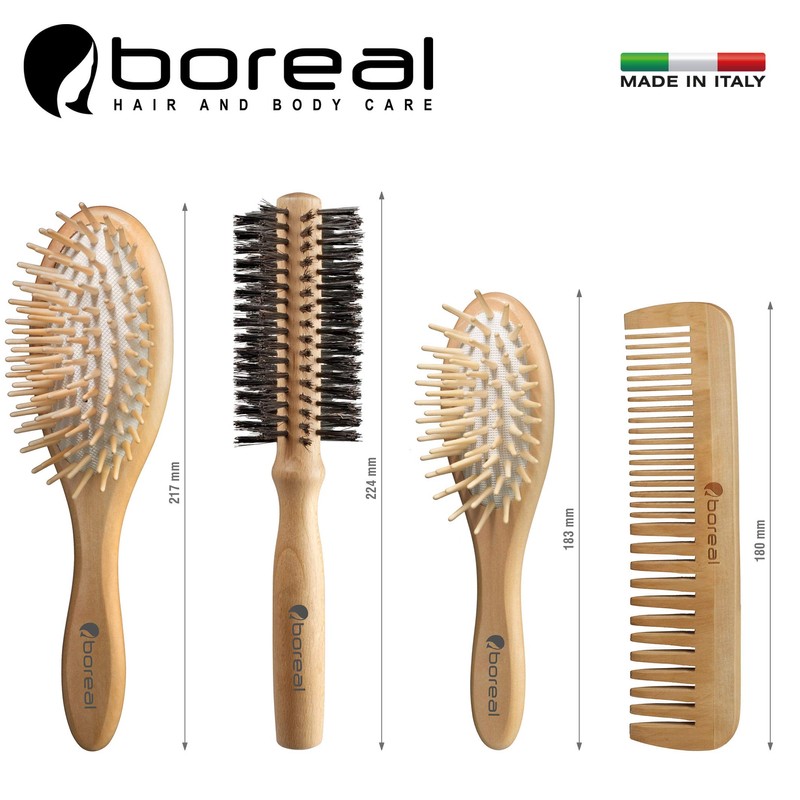Beautiful Gift Idea. Wood Hair Brushes with Smart Gift Box.