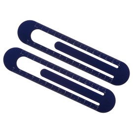 Kozelo 2pcs Metric Straight Ruler 13cm Bookmark Engineer Classroom Math Tool Dark Blue